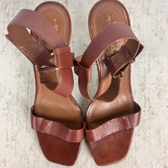 ENZO ANGIOLINI Women's Heels Sz 8.5 Leather Brown Stappy - Picture 12 of 15